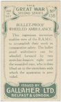 Bullet-proof wheeled ambulance.