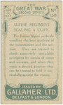 Alpine regiment scaling a cliff.