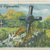 Cross made of shells over Frenchman's grave.