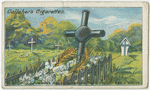 Cross made of shells over Frenchman's grave.