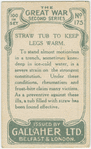 Straw tub to keep legs warm.