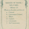 Badges of rank - military.