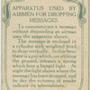 Apparatus used by airment for dropping messages.