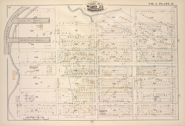 Map bound by Fifth St., Sixth St., Fifth Ave., Thirteenth St., First ...