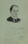 Autographed caricature of M. Sarots