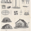 Tablitsa 1: 1.Zimnee zhilishche tungusov, zhivushchikh pri ust'e reki Sungari; 2.Bol'shoi ambar mangunov; 3.Malen'kii ambar mangunov; 4.Lietnik (dauro) mangunov; 5.Lietnik (khomora-angkho) tuzemysev, zhivushchikh pri ust'e reki Ussuri; 6.Stolb s idolami, vryvaemyi v zemliu pered zhilishchem tuzemtsami, zhivushchikh pri ust'e reki Sungari; 7.Idol mangunskii, v 1/12 nastoiashchei velichiny; 8.Idol mangunskii zhe; 9-10.Dereviannye idoly, naidennye u tuzemtsev pri ust'e reki Sungari, v 1/10 nast. vel; 11.Idol gol'diev, v 1/12 nast. vel; 12.Idol gol'diev, v nast. velich; 13.Dereviannyi idol goldiev, v nast. velich; 14.Molitvennaia podushka, v 1/10 nast. vel; 15.Sshityi iz raznotsvetnykh tkanei bok etoi podushki; 16.Idol, v 1/5 nast.vel; 17.Idol, v 1/5 nast.vel; 18.Shamanskii buben, v 1/10 nast. vel; 19.Palka, kotoroiu v nego kolotiat; 20.Shamanskii poias, v 1/7 nast. vel.