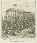 Farm laborer's house and garden in the Settlement at Delhi