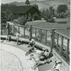 Sunbathers poolside