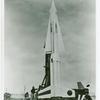The newest Nike-Hercules Missile is shown here on its launching platform prior to firing at the White Sands Proving Grounds US Army Test Center in New Mexico