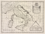 A new map of present Italy, together with the adjoyning islands of Sicily, Sardinia, and Corsica, shewing their principal divisions, cities, towns, rivers, mountains &c.