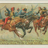 Lieut. A. R. Dunn, 11th Hussars winnign the V.C. in the Charge of the Light Brigade, Balaklava, by saving the life of Sergt. Bentley.