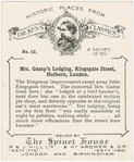 Mrs. Gamp's Lodging, Kingsgate Street, Holborn, London.