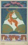 Leaping deer motif
