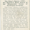 The King's Speres (1509).  His Majuesty's Body Guard of the Honourable Corps of Gentlemen-at-Arms.