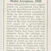 Stringfellow's model aeroplane, 1848.