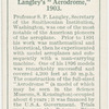 Langley's "Aerodrome," 1903.