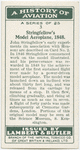 Stringfellow's model aeroplane, 1848.