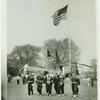 Flag bearers march at Fort Totten, New York