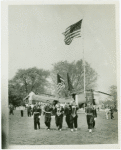 Flag bearers march at Fort Totten, New York