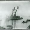 Recovering overturned train from Hudson River