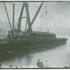 Recovered train on ship in Hudson River