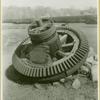 Pit gear and inboard end of water wheel shaft from the Tide Mill, Huntington, L.I.]