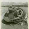 Pit gear and inboard end of water wheel shaft from the Tide Mill, Huntington, L.I.