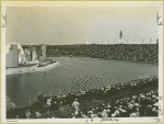 Jones Beach Stadium, where entertainment is provided in an attractive water setting