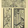 1, Les anges adorateurs, au Salon d'Automne de 1924 ; 2, Fenêtre d'escalier, villa de M. le comte de Noailles, à Hyères ; 3, Fragment d'une porte d'ascenseur, chez M. Paul Poiret.