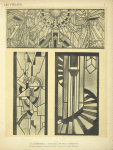 1, Les anges adorateurs, au Salon d'Automne de 1924 ; 2, Fenêtre d'escalier, villa de M. le comte de Noailles, à Hyères ; 3, Fragment d'une porte d'ascenseur, chez M. Paul Poiret.