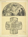 1, La Communion, étude pour un vitrail destiné à l'église Saint-Christophe de Javel, Paris ; 2, Mater dolorosa, à l'Oratoire du Pavillon des Arts appliqués aux métier (A. D.)