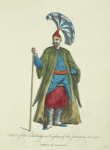 Habit of the Tchorbadgi or captain of the Janesaries, in 1700. Captaine des Janissaires.