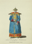 Summer habit of a Chinese mandarin in 1700. Habillement d'ete de'un mandarin Chinois.