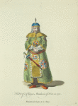 Habit of a Chinese mandarin of war in 1700. Mandarin de guerre de la Chine.