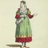 Habit of a lady of Paros, an island in the Archipelago, 1568. Fille de l'Isle de Paros.