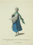 Habit of a young lady of Tine, an island in the archipelago, in 1700. Fille de l'Isle de Tine.
