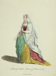 Habit of a noble matron of Rome in 1581. Dame Romaine.