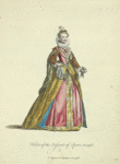 Habit of the infanta of Spain in 1568. L'Infante d'Espagne en 1598.