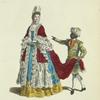 Habit of the Marchioness of Belfont, daughter of the Duke of Mazarine in 1700. Madame la Marquise de Belfont fille du Duc de Mazarin.