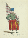 Habit of an ensign of the German infantry in 1588. Enseigne de l'infanterie Allemande.