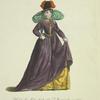 Habit of a lady of quality in Burgundy in 1577. Dame de qualite de Bourgogne.