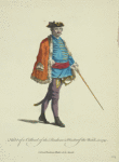 Habit of a colonel of the Pandours & master of the watch in 1742. Colonel Pandoure maiître de la garde.