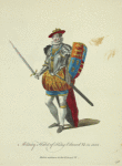Military habit of King Edward VI in 1552. Habits militaires du Roi Edward VI.