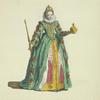 Habit of Elizabeth Queen of England as protectoress of the states of Holland. L'habillement d'Elisabeth reine d'Angleterre comme protectrice des Etats del la Hollande.
