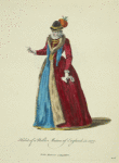 Habit of a noble matron of England in 1577. Noble matrone d'Angleterre.