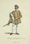Habit of an English gentleman in 1588. Gentilhomme Anglois.