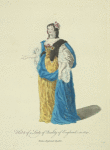 Habit of a lady of quality in England in 1640. Dame Angloisede qualité.