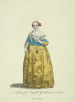 Habit of an English gentlewoman in 1640. Dame Angloise.