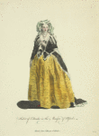 Habit of Eltruda in the Masque of Alfred. Eltrude dans le Masque d'Alfred.