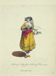 Habit of a lady of the island of Chio in 1700. Fille de l'Isle de Chió in 1700.